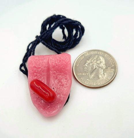 Tongue Pendant - Red Pill