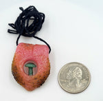 Tongue Pendant - Teal Mossy Mushroom