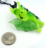 Bat Pendant - Green Moon