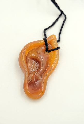 Elf Ear Pendant - Amber