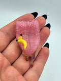 Yellow Slug On Dripping Tongue Pendant