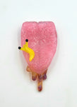 Yellow Slug On Dripping Tongue Pendant
