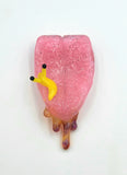 Yellow Slug On Dripping Tongue Pendant