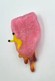 Yellow Slug On Dripping Tongue Pendant