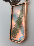 Copper Plated Dichroic Pane Pendant